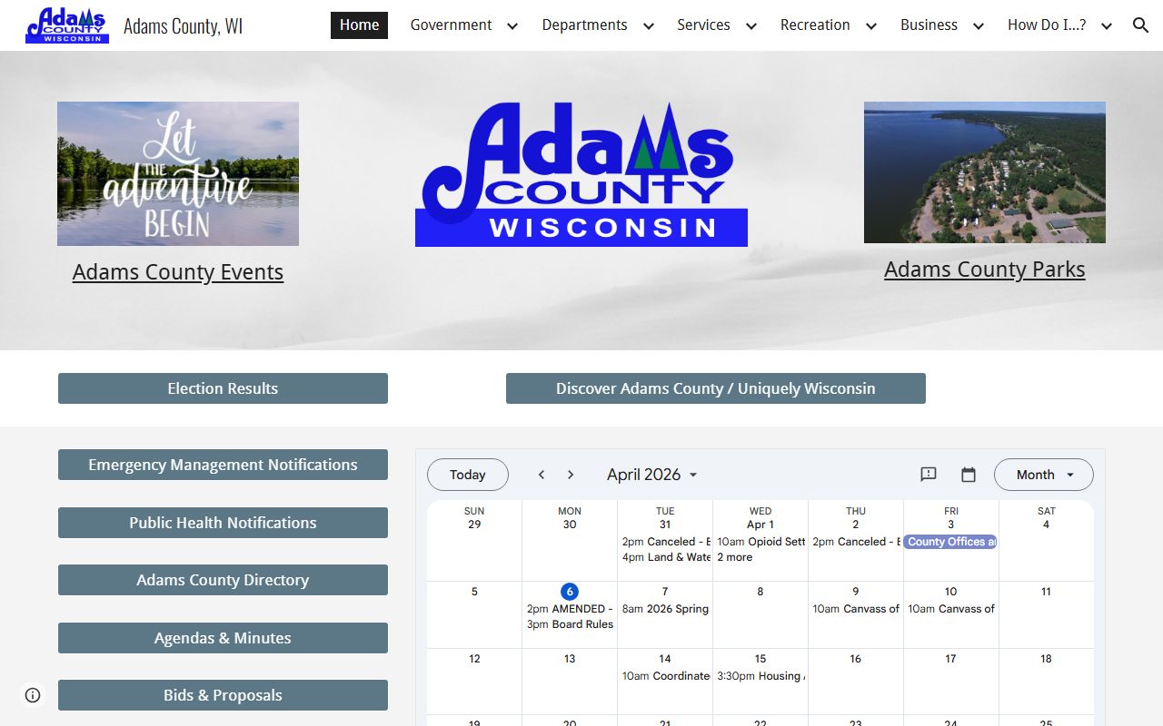 Adams County death records county government website