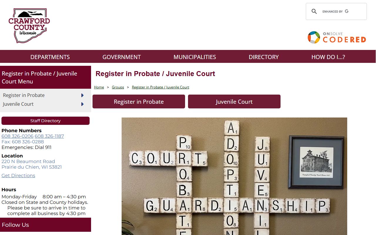 Crawford County death records register of deeds