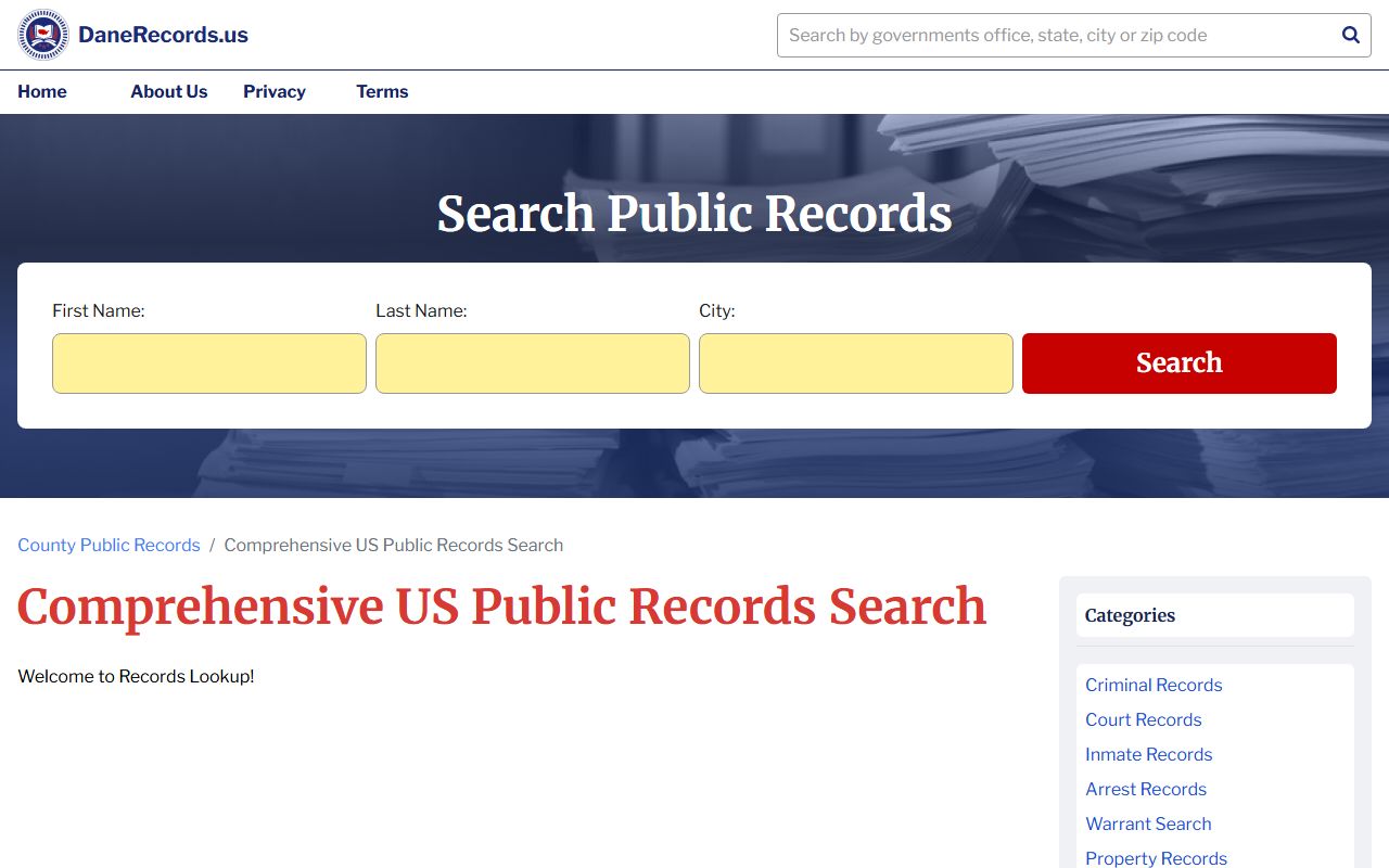 Dane County death records at the county records portal