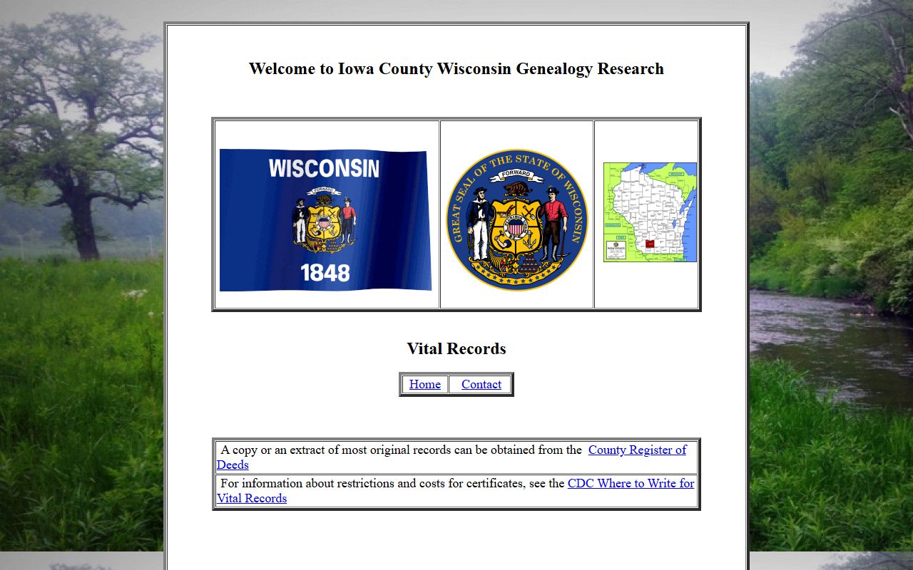 Iowa County death records vital records notes
