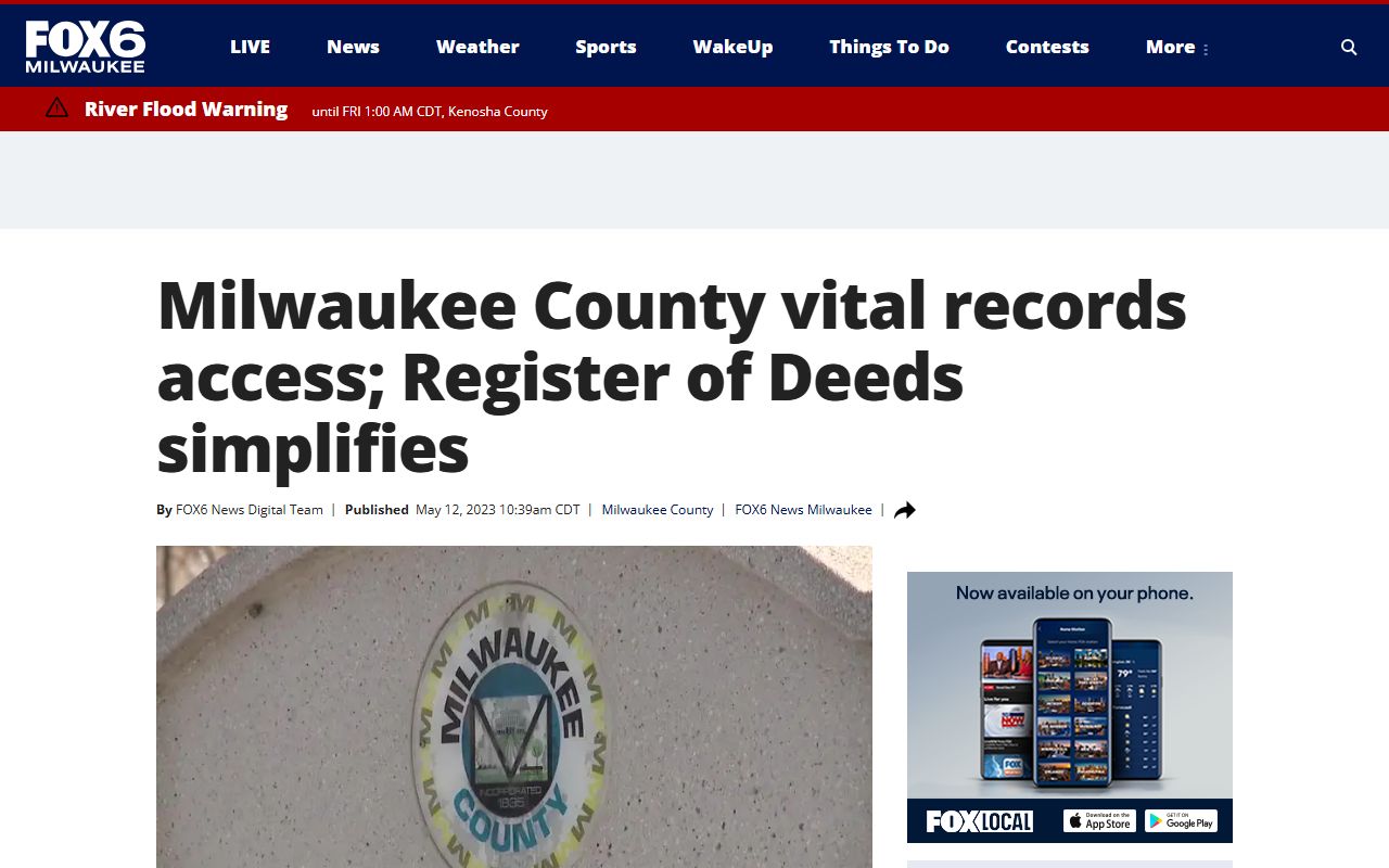 Milwaukee County death records service update