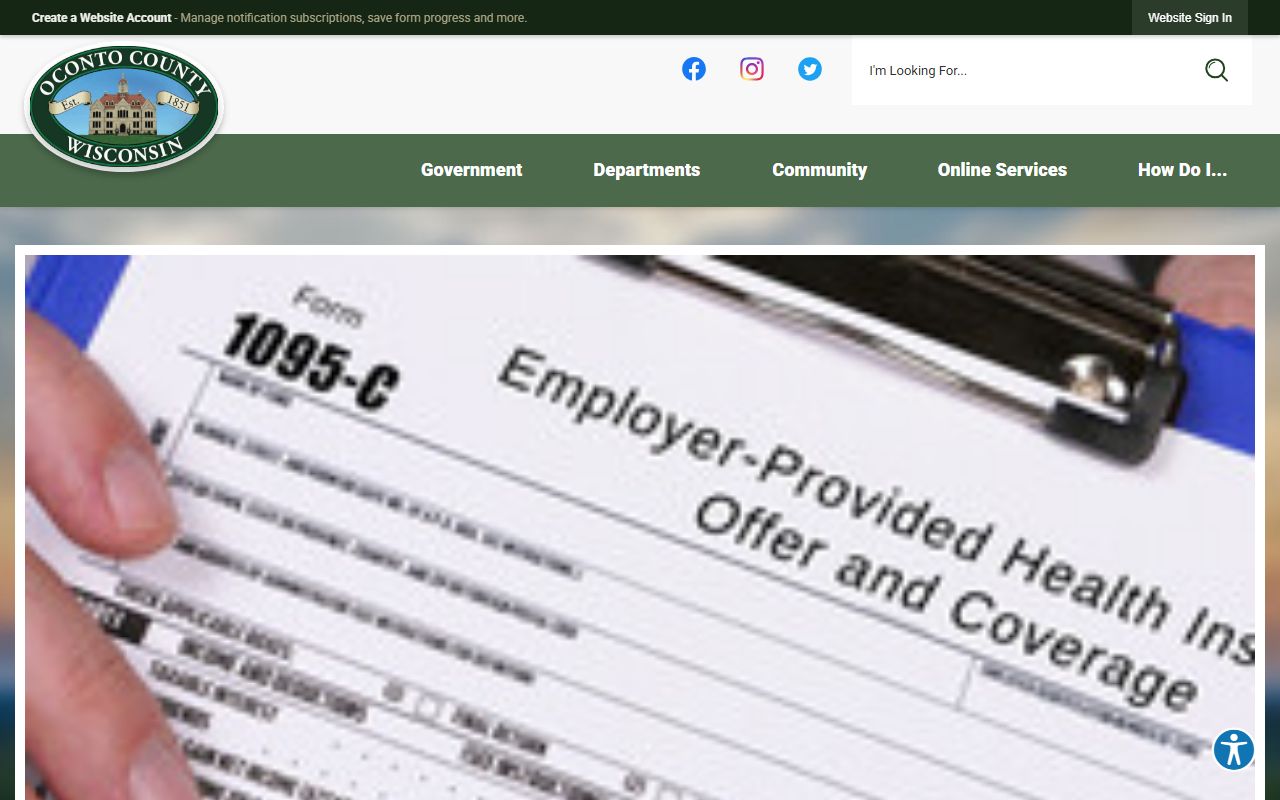Oconto County death records county government website
