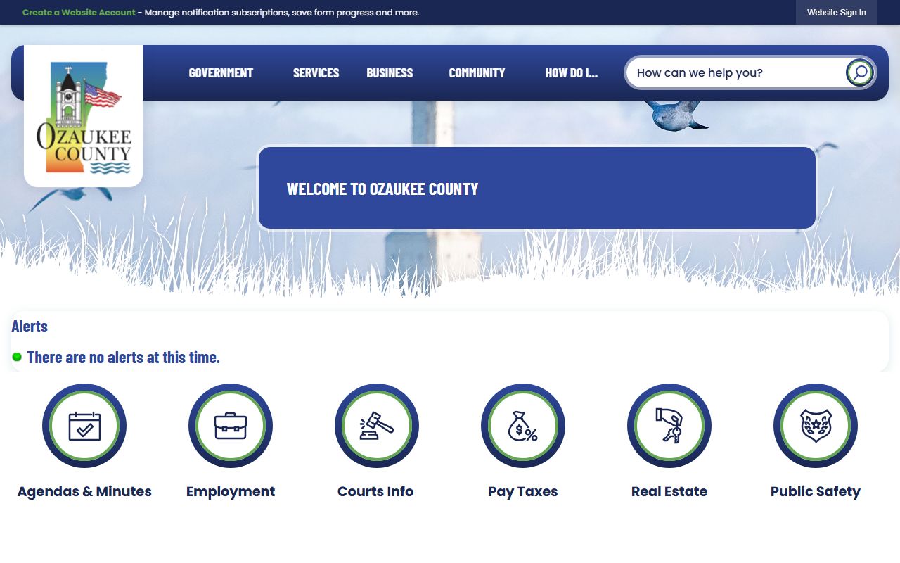 Ozaukee County death records county government website