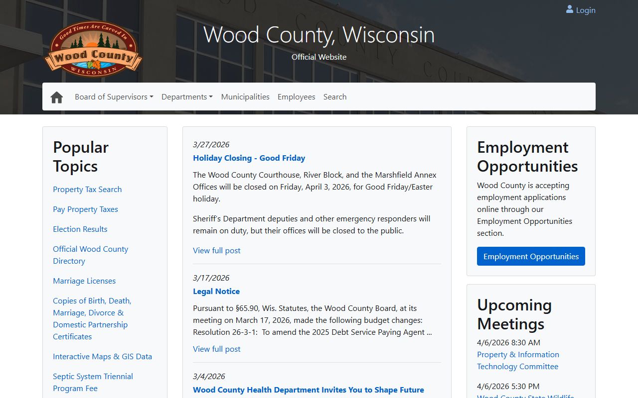 Wood County death records county government website